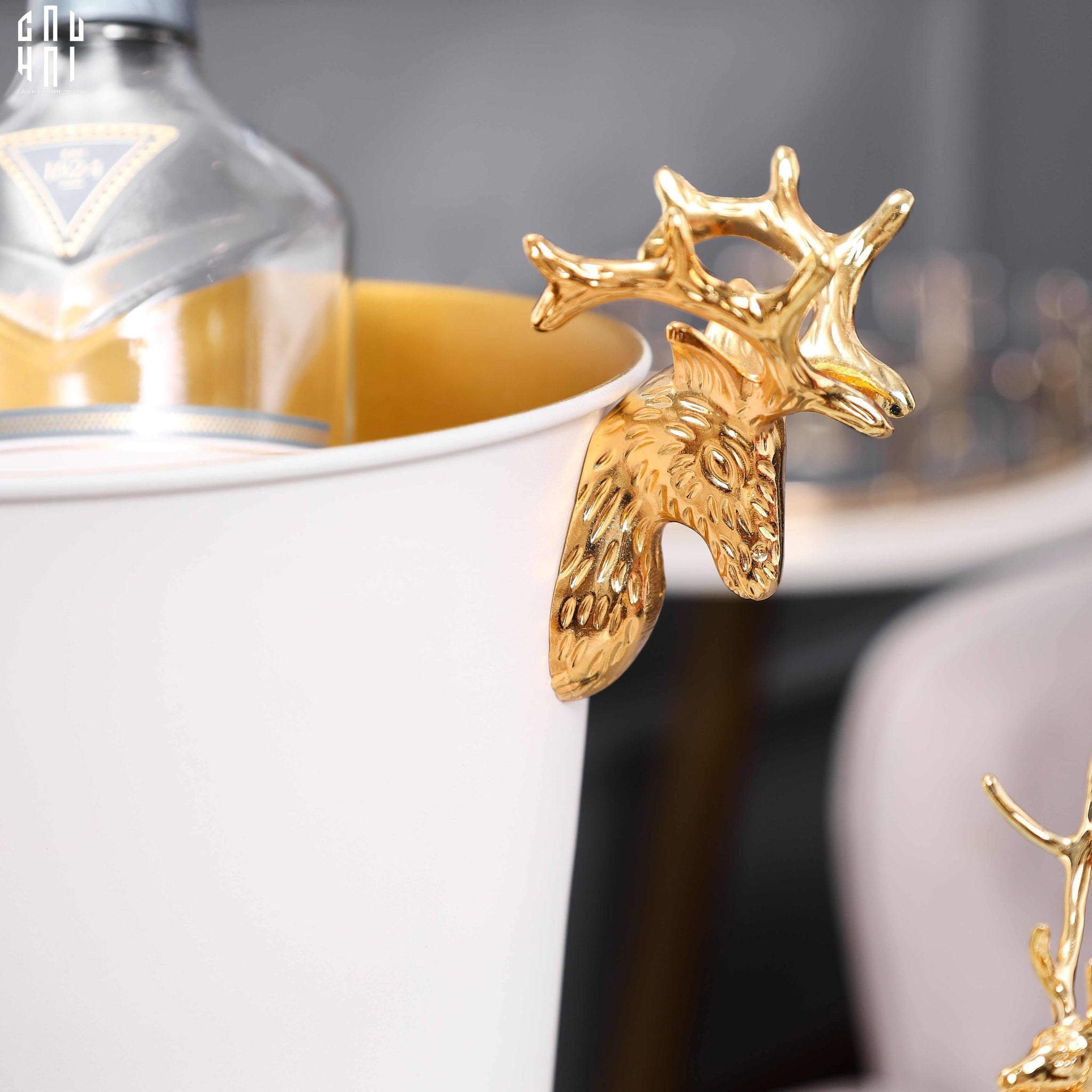 Maison Couture - Xô Đá Màu Trắng Golden Elk Ice Bucket White 5L-XÔ ĐÁ-CẬU HAI HOME DECOR