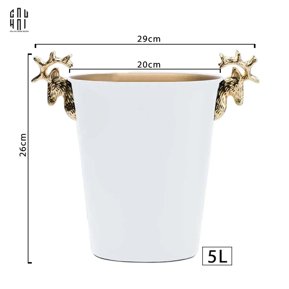Maison Couture - Xô Đá Màu Trắng Golden Elk Ice Bucket White 5L-XÔ ĐÁ-CẬU HAI HOME DECOR