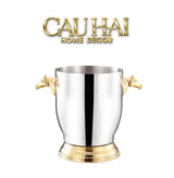 Maison Couture - Xô Đá Ướp Vang Stainless Steel Cheval Équestre Ice Bucket - Metalic Gold 6L 18x24-XÔ ĐÁ-CẬU HAI HOME DECOR