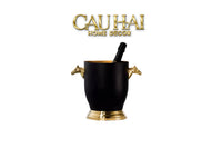 Maison Couture - Xô Đá Phiên Bản Allure - Malta Cheval Équestre Ice Bucket - Noire Gold 6L 18x24-CẬU HAI HOME DECOR