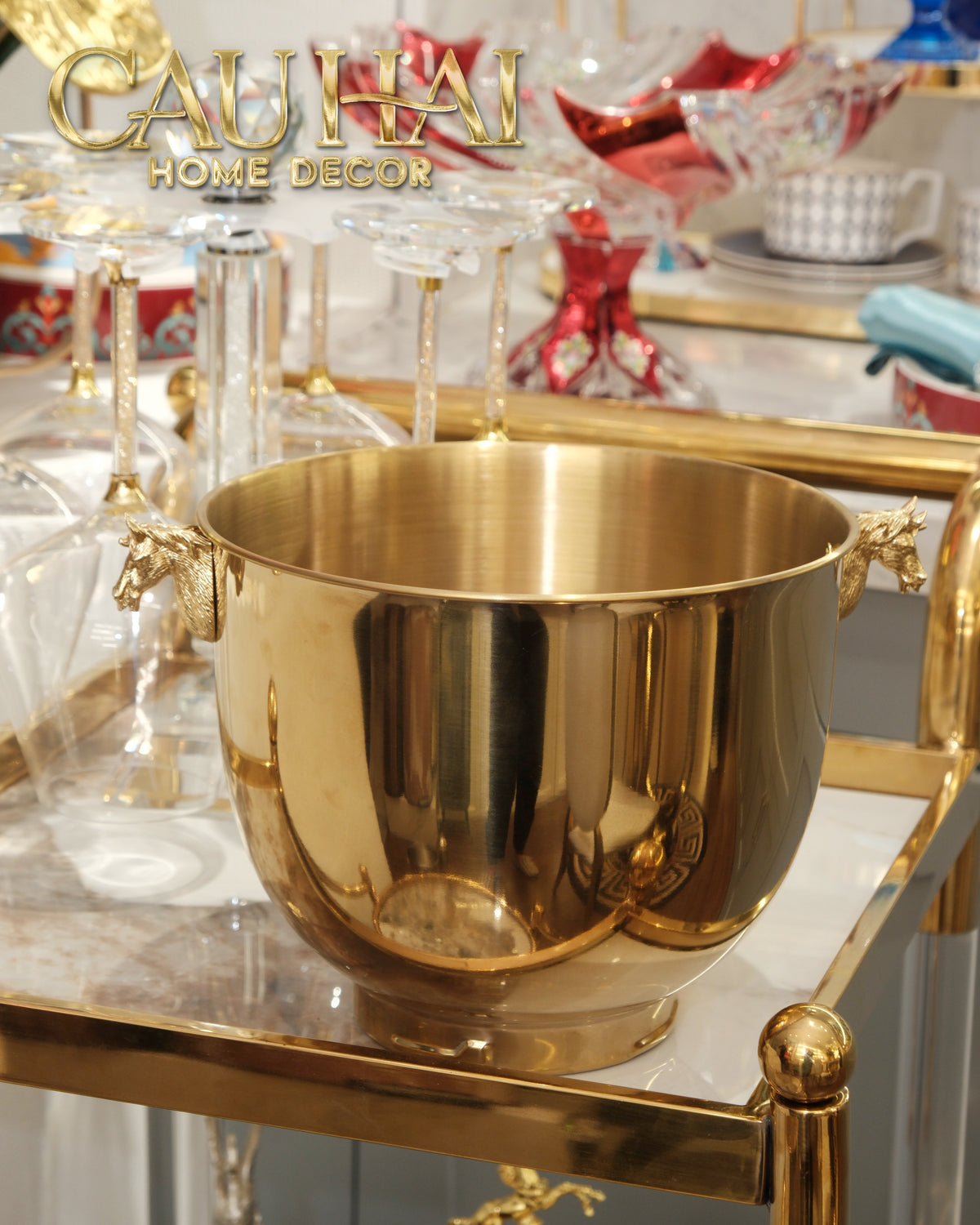 Maison Couture - Xô Đá Stainless Steel Cheval Royal D'Or Ice Bucket 18x25-XÔ ĐÁ-CẬU HAI HOME DECOR-CẬU HAI HOME DECOR
