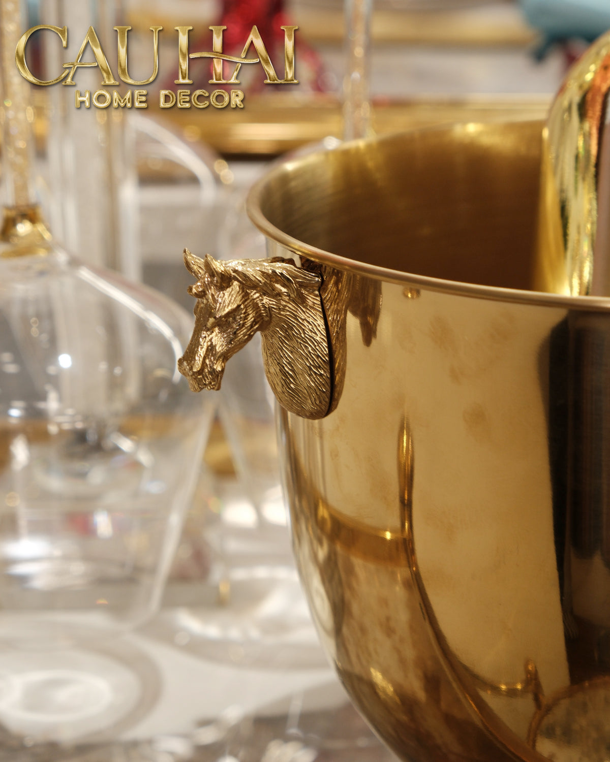 Maison Couture - Xô Đá Stainless Steel Cheval Royal D'Or Ice Bucket 18x25-XÔ ĐÁ-CẬU HAI HOME DECOR-CẬU HAI HOME DECOR
