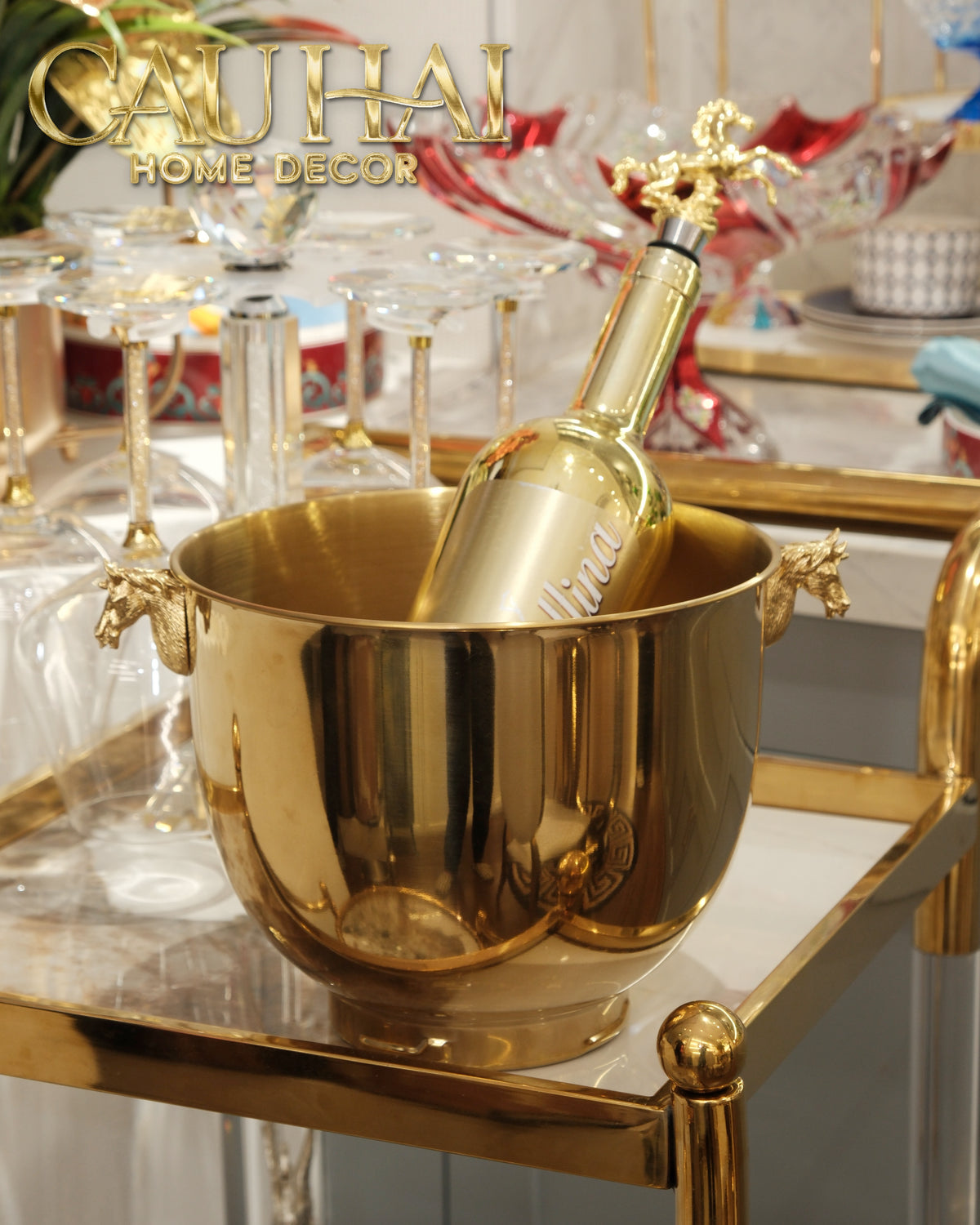 Maison Couture - Xô Đá Stainless Steel Cheval Royal D'Or Ice Bucket 18x25-XÔ ĐÁ-CẬU HAI HOME DECOR-CẬU HAI HOME DECOR
