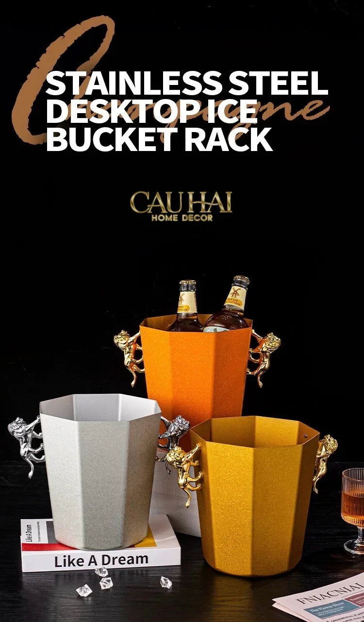 Maison Couture - Xô Đá Sư Tử Bằng Đồng - Brasson Lion Sauvage Ice Bucket 14x18.5x21 4.5L-CẬU HAI HOME DECOR