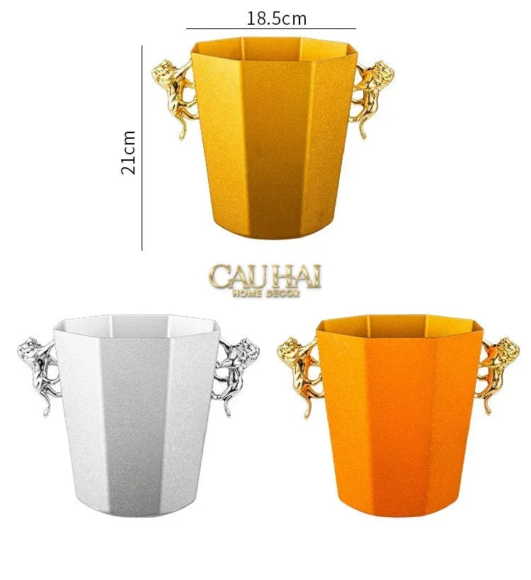 Maison Couture - Xô Đá Sư Tử Bằng Đồng - Brasson Lion Sauvage Ice Bucket 14x18.5x21 4.5L-CẬU HAI HOME DECOR