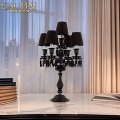 Maison Cristalleries Couture - Đèn Pha Lê 5 Đỉnh Candelabre Couronne Zénith En Classique Lamp H72-CẬU HAI HOME DECOR