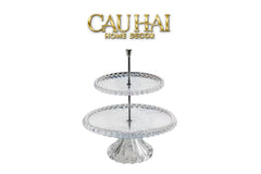 Maison Cristalleries Couture - Đĩa Pha Lê 2 Tầng Lumière Couronne Étagère 2 Niveaux 34x37-SET CHÉN DĨA-CẬU HAI HOME DECOR