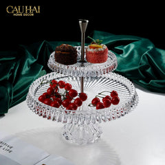 Maison Cristalleries Couture - Đĩa Pha Lê 2 Tầng Lumière Couronne Étagère 2 Niveaux 34x37-SET CHÉN DĨA-CẬU HAI HOME DECOR