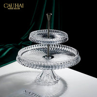 Maison Cristalleries Couture - Đĩa Pha Lê 2 Tầng Lumière Couronne Étagère 2 Niveaux 34x37-SET CHÉN DĨA-CẬU HAI HOME DECOR