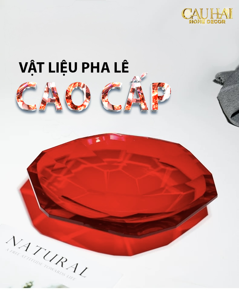 Maison Cristalleries Couture - Đĩa Trái Cây Pha Lê Cao Cấp Crimson Ruby Peak Centerpiece Fruit Plate D29-CẬU HAI HOME DECOR