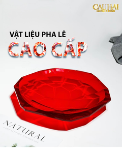 Maison Cristalleries Couture - Đĩa Trái Cây Pha Lê Cao Cấp Crimson Ruby Peak Centerpiece Fruit Plate D29-CẬU HAI HOME DECOR