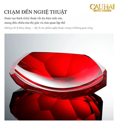 Maison Cristalleries Couture - Đĩa Trái Cây Pha Lê Cao Cấp Crimson Ruby Peak Centerpiece Fruit Plate D29-CẬU HAI HOME DECOR