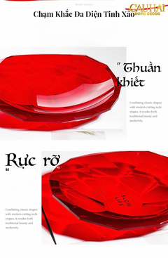 Maison Cristalleries Couture - Đĩa Trái Cây Pha Lê Cao Cấp Crimson Ruby Peak Centerpiece Fruit Plate D29-CẬU HAI HOME DECOR