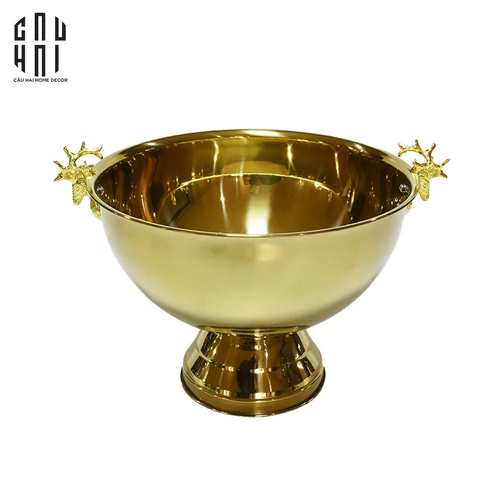 Maison De Luxe - Giant Golden Elk Ice Bucket 10L Ss25 - CẬU HAI HOME DECOR