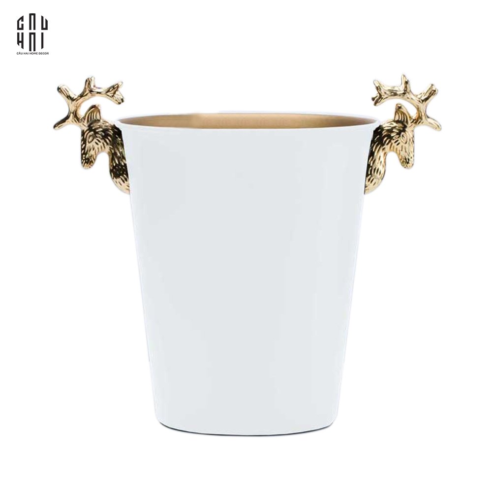 MAISON DE LUXE - GOLDEN ELK ICE BUCKET WHITE 5L SS25 - CẬU HAI HOME DECOR
