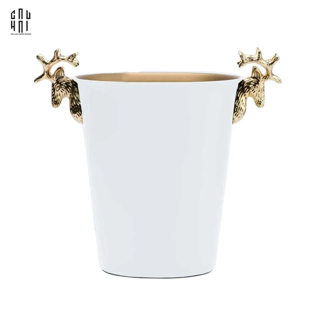 MAISON DE LUXE - GOLDEN ELK ICE BUCKET WHITE 5L SS25