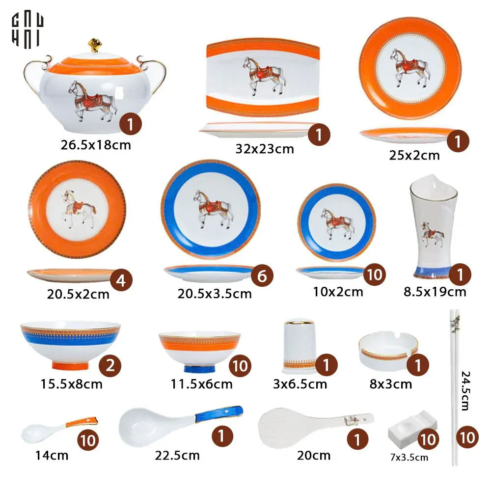 MAISON DE LUXE - SET CHÉN DĨA "LA CAVALIER ROYALE" - NEW EDITION 70PCS SS25