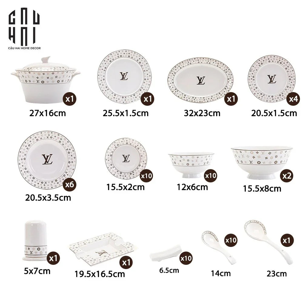 MAISON DE LUXE - SET CHÉN DĨA L'ÉCLAT DE LOUIS 58PCS SS25