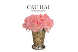Maison Du Rose - Lọ Hoa Hồng Chalice Élégance Home Fragrance H15-BÌNH HOA-Đối tác tại Trung Quốc theo từng đơn đặt hàng-SILVER - PINK-CẬU HAI HOME DECOR
