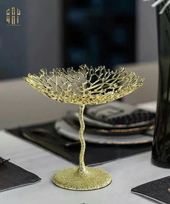 Maison Elysian Couture - Đĩa Trái Cây San Hô Bằng Đồng Aureum Doré Corail Centerpieces 23x27-CẬU HAI HOME DECOR