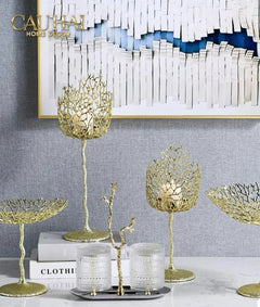 Maison Elysian Couture - Đĩa Trái Cây San Hô Bằng Đồng Aureum Doré Corail Centerpieces 23x27-CẬU HAI HOME DECOR