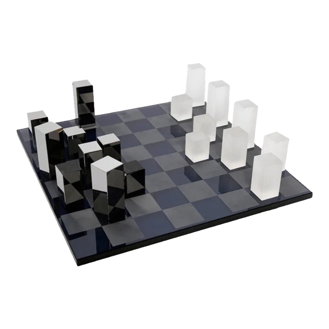 Maison Couture - Tượng Bộ Bàn Cờ Pha Lê Majestic Cristalleries Chess 37x37x9