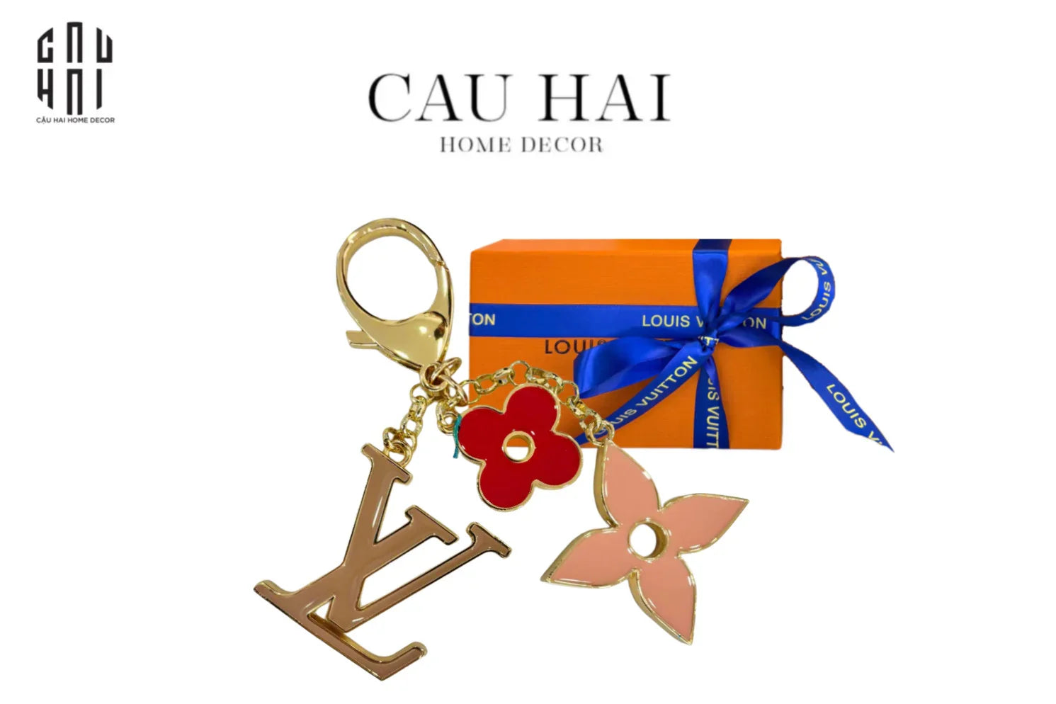 MÓC KHOÁ - CHARM TÚI LOUIS RED FLEUR TRIPLE ICONIC-CẬU HAI HOME DECOR