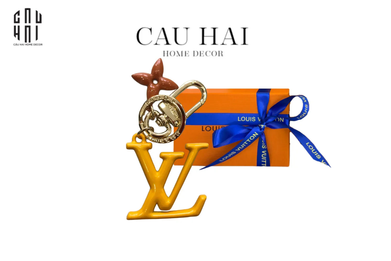 MÓC KHOÁ - CHARM TÚI LOUIS V. SIGNATURE DE MONOGRAM - NEON YELLOW-CẬU HAI HOME DECOR