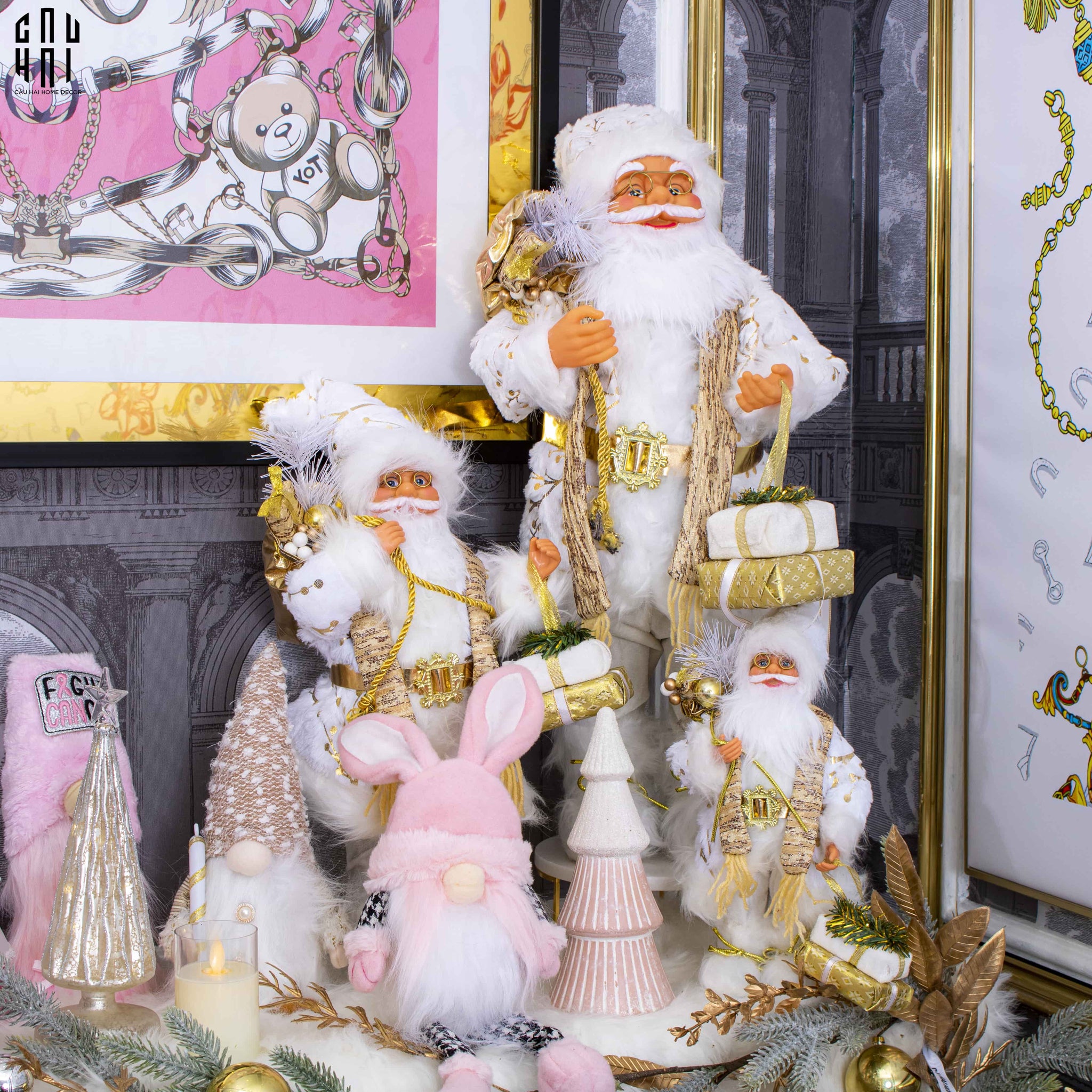 ÔNG GIÀ NOEL - WHITE SANTA CLAUS SIZE S-CẬU HAI HOME DECOR