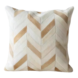 Vỏ Gối Da Bò Patchwork Équestre Sand Ivory 45x45