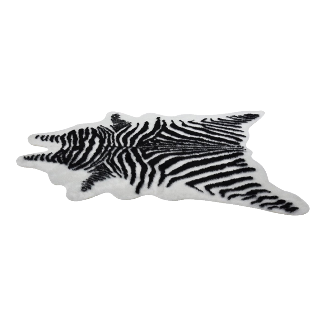 Thảm Lông Faux Fur Zebra Hide Noir 85x110