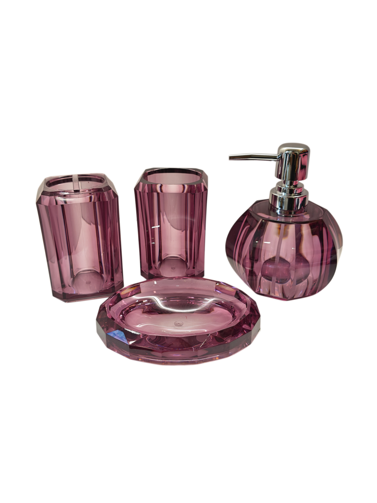 Set Nha Tam Acrylic 4 Mon Lavender Gemstone Bathroom Vanity Set 4pcs