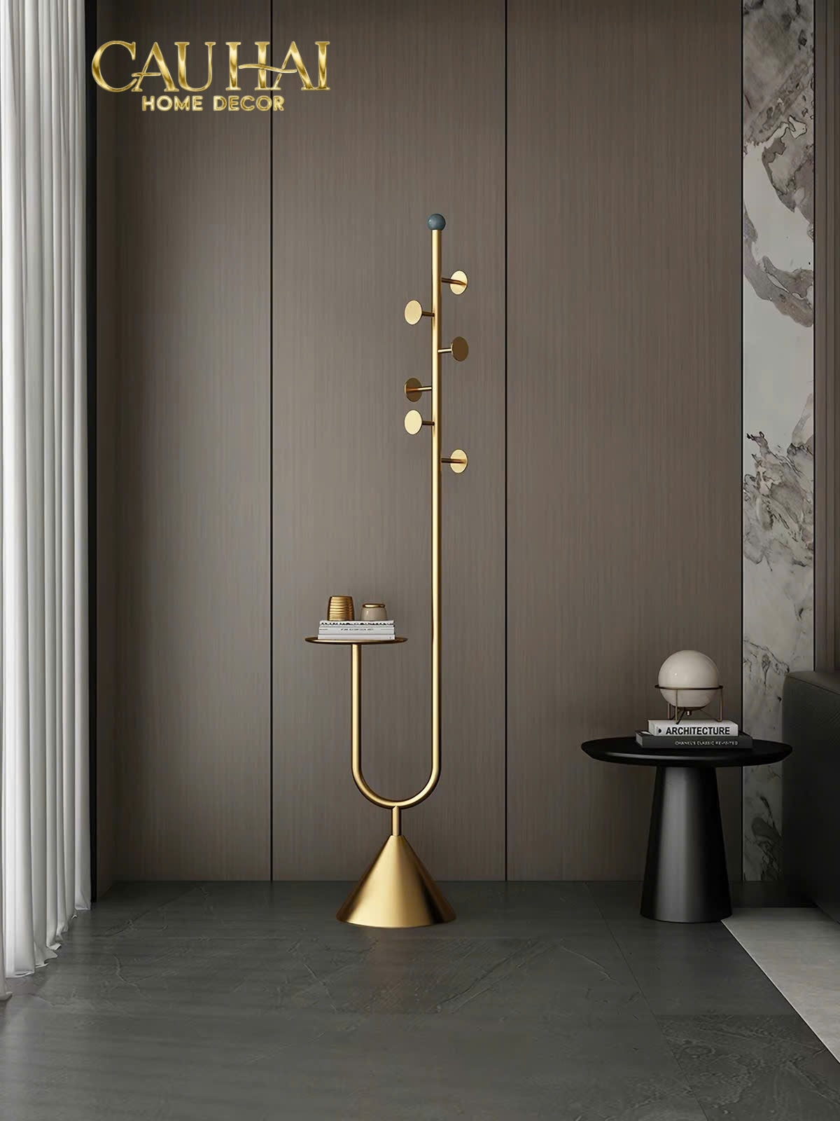 Kệ treo quần áo OrBit Sculptural D'or H176