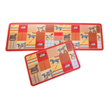 Set Thảm Bếp Microfiber 45x75/150 Patchwork Équestre Crimson Rouge