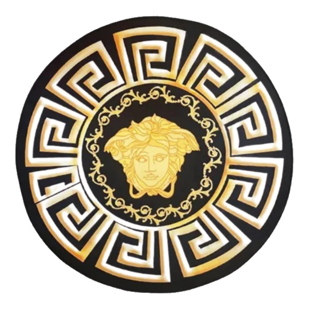 Thảm Tròn D80  Nhung Bỉ - Ronde Carpet Gianni Vers. Medusa Greek Key