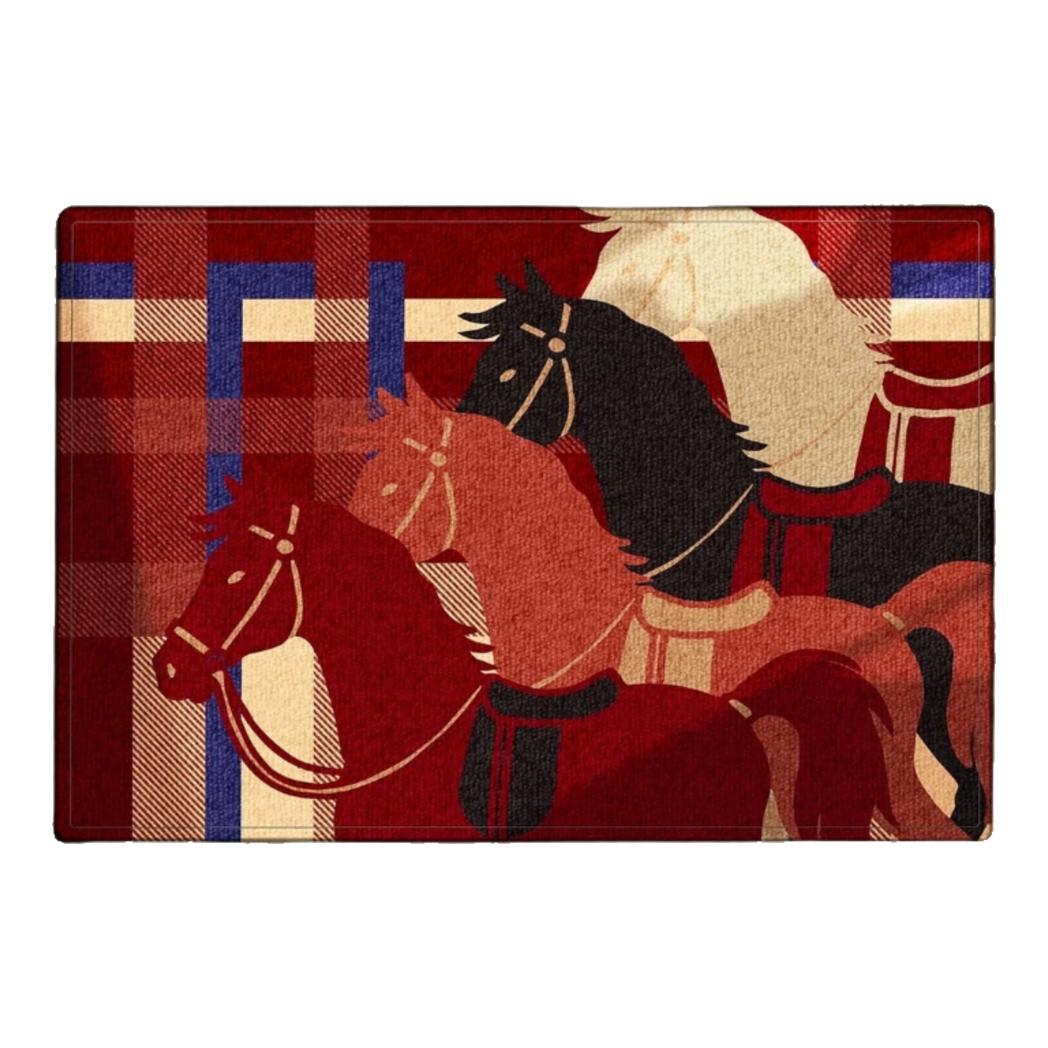 Thảm Cửa Sợi Dệt 60x90 Ngựa Kỵ Binh Hoàng Gia - Les Trois Chevaux D’Empire