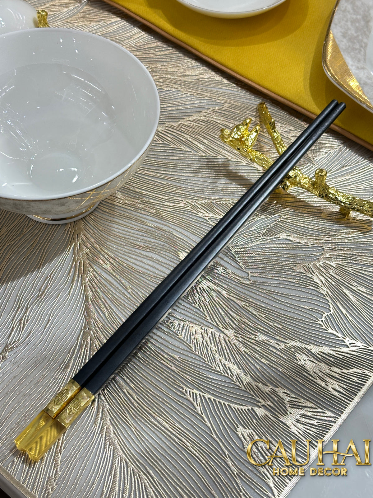 Set 10 Đôi Đũa Sợi Thuỷ Tinh - Amber Black Chopsticks 27cm-Dinner Cutlery Set Dao Muỗng Nĩa-Đối tác tại Trung Quốc theo từng đơn đặt hàng-CẬU HAI HOME DECOR