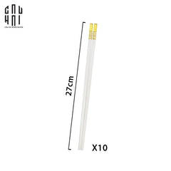 Set 10 Đôi Đũa Sợi Thuỷ Tinh - Amber White Chopsticks 27cm-Dinner Cutlery Set Dao Muỗng Nĩa-CẬU HAI HOME DECOR