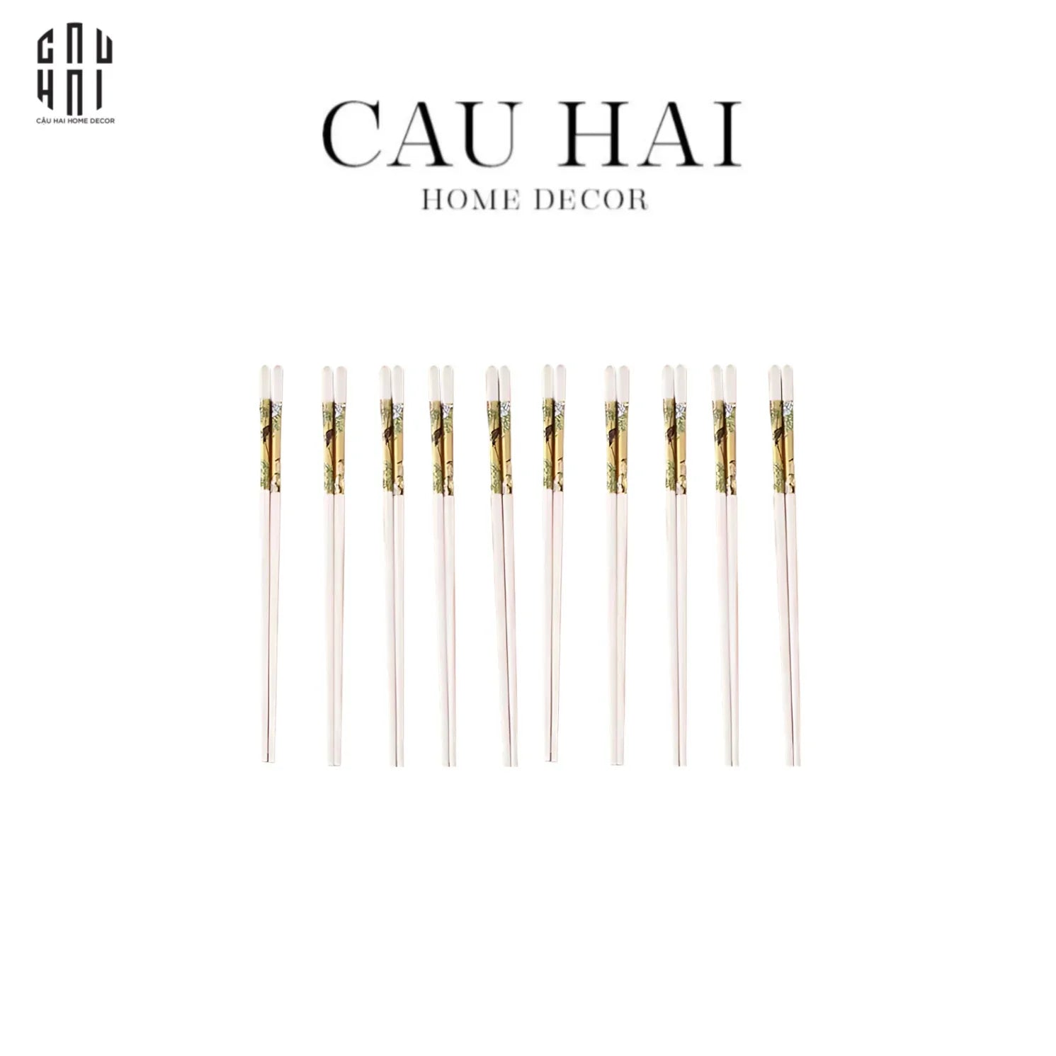 SET 10 ĐÔI ĐŨA SỨ BST KHỔNG TƯỚC HOÀNG KIM