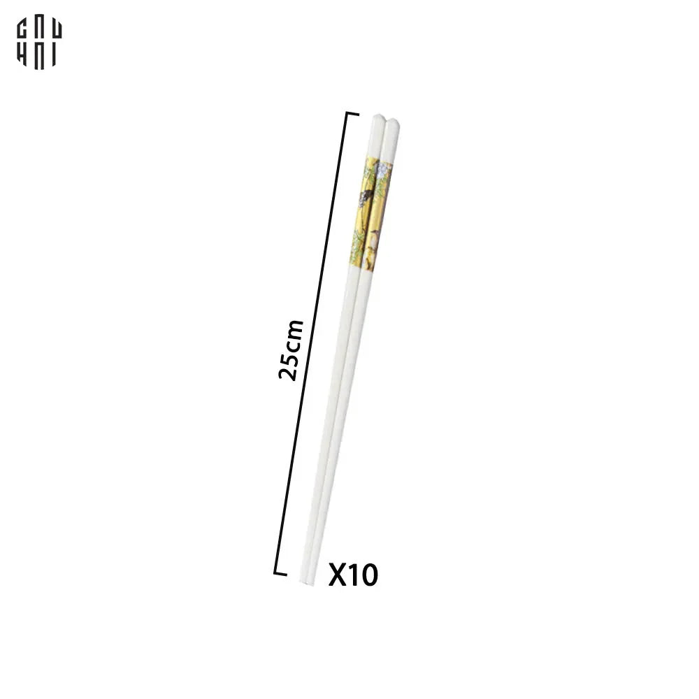 SET 10 ĐÔI ĐŨA SỨ BST KHỔNG TƯỚC HOÀNG KIM-CẬU HAI HOME DECOR