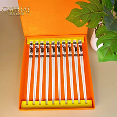 Set 10 Đôi Đũa Sứ Legacy Cheval Oriental Héritage Couture Ceramic Chopsticks Set-Dinner Cutlery Set Dao Muỗng Nĩa-CẬU HAI HOME DECOR