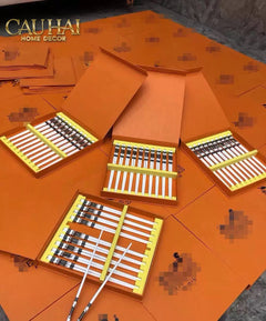 Set 10 Đôi Đũa Sứ Legacy Cheval Oriental Héritage Couture Ceramic Chopsticks Set-Dinner Cutlery Set Dao Muỗng Nĩa-CẬU HAI HOME DECOR