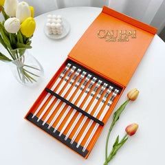 Set 10 Đôi Đũa Sứ Legacy Cheval Oriental Héritage Couture Ceramic Chopsticks Set-Dinner Cutlery Set Dao Muỗng Nĩa-CẬU HAI HOME DECOR
