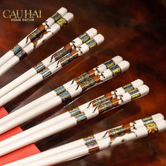 Set 10 Đôi Đũa Sứ Legacy Cheval Oriental Héritage Couture Ceramic Chopsticks Set-Dinner Cutlery Set Dao Muỗng Nĩa-CẬU HAI HOME DECOR
