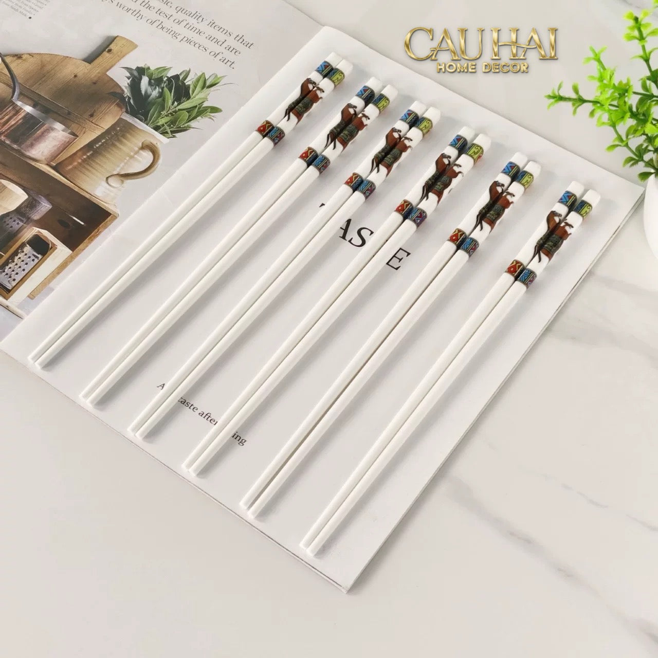 Set 10 Đôi Đũa Sứ Legacy Cheval Oriental Héritage Couture Ceramic Chopsticks Set-CẬU HAI HOME DECOR