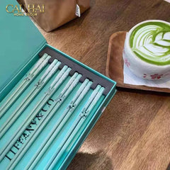 Set 10 Đôi Đũa Sứ Tiffany Fancy Club Porcelain Chopsticks Giftbox-CẬU HAI HOME DECOR