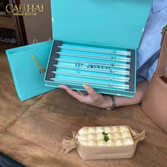 Set 10 Đôi Đũa Sứ Tiffany Fancy Club Porcelain Chopsticks Giftbox-CẬU HAI HOME DECOR
