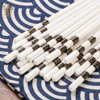 Set 10 Đôi Đũa Sứ V Class Black Greek Key Atélier Porcelain Chopsticks-CẬU HAI HOME DECOR
