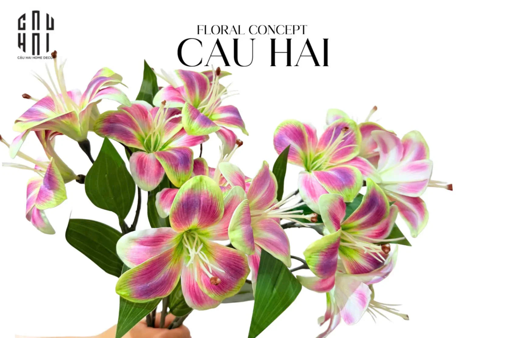SET 2 CÀNH 3 HOA LY - GREEN VIOLET