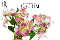 Set 2 Cành 3 Hoa Ly - Green Violet-LY THỦY TINH-CẬU HAI HOME DECOR